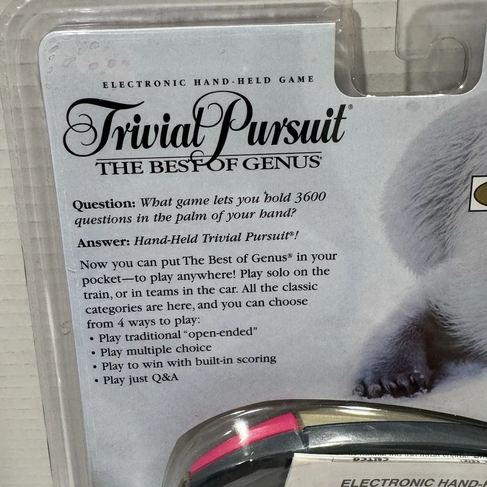 Vintage 1997 Trivial Pursuit Handheld Game Best of Genus NEW Sealed Parker Bros